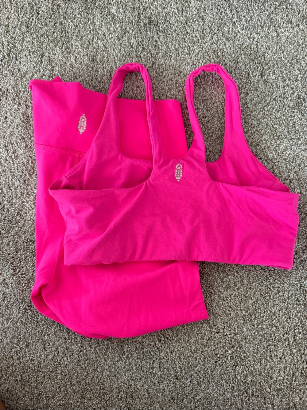 Free People Movement Hot Pink Sports Bra and Legging Set